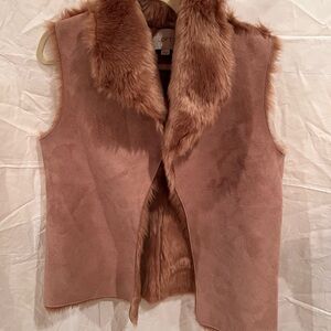 LOFT Faux Fur Vest in Pink